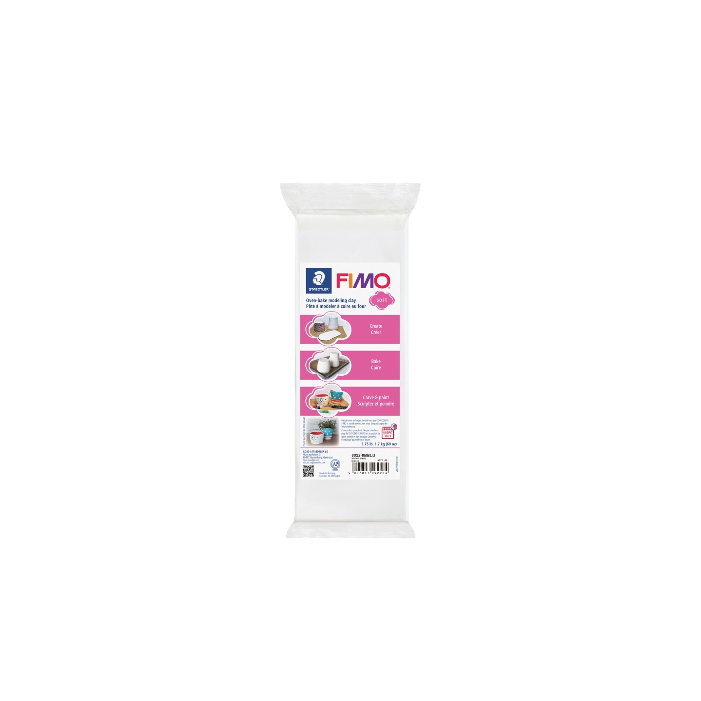 STAEDTLER® FIMO® Soft Modeling Clay, 3.75 lb (1.7 kg) Block, White