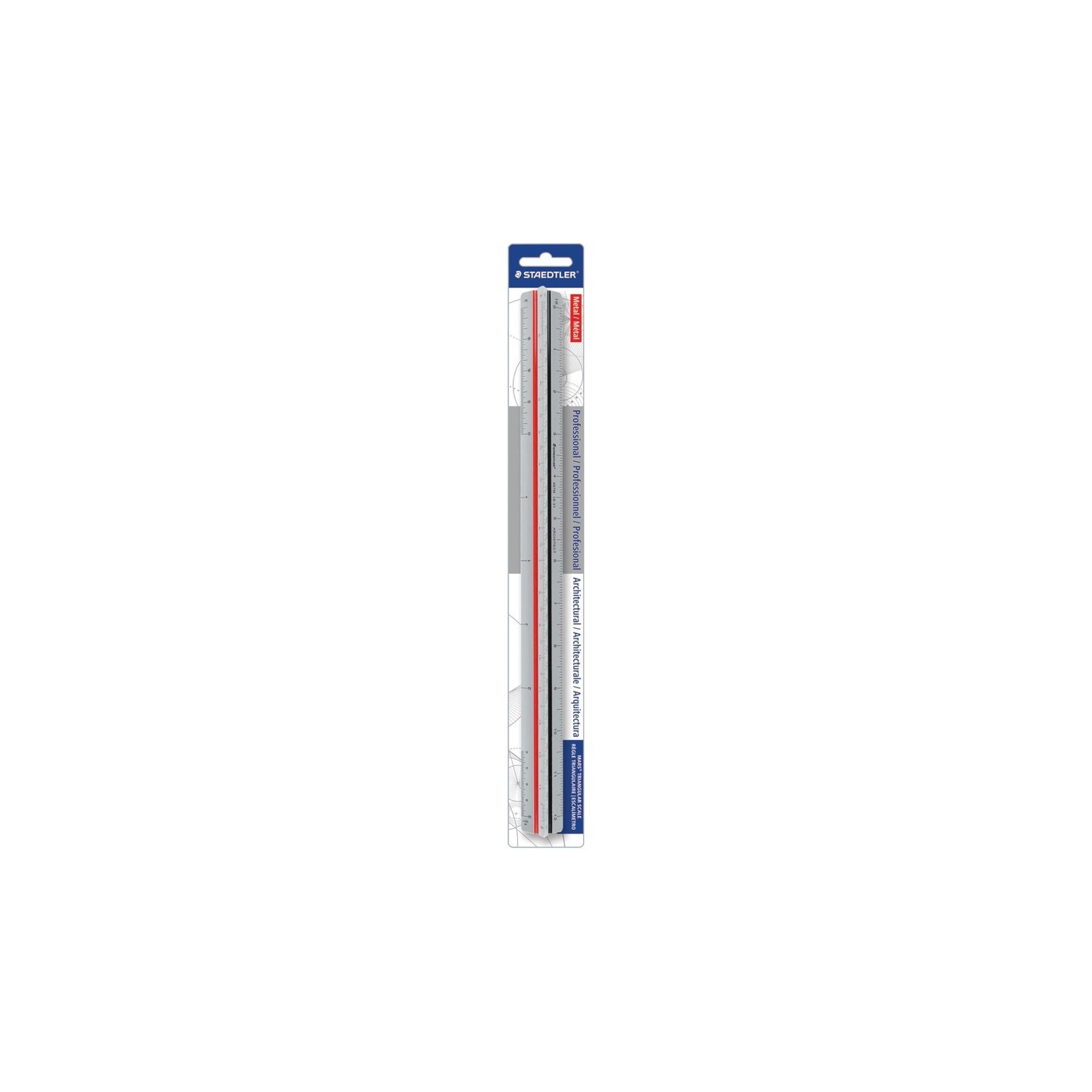 STAEDTLER® Professional Architectural Triangular Scale Ruler, 12 in, Metal