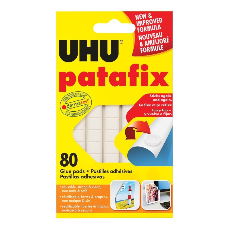 STAEDTLER® UHU Adhesive Tac Putty, Removable & Reusable, White, 50 g, 80 Pads