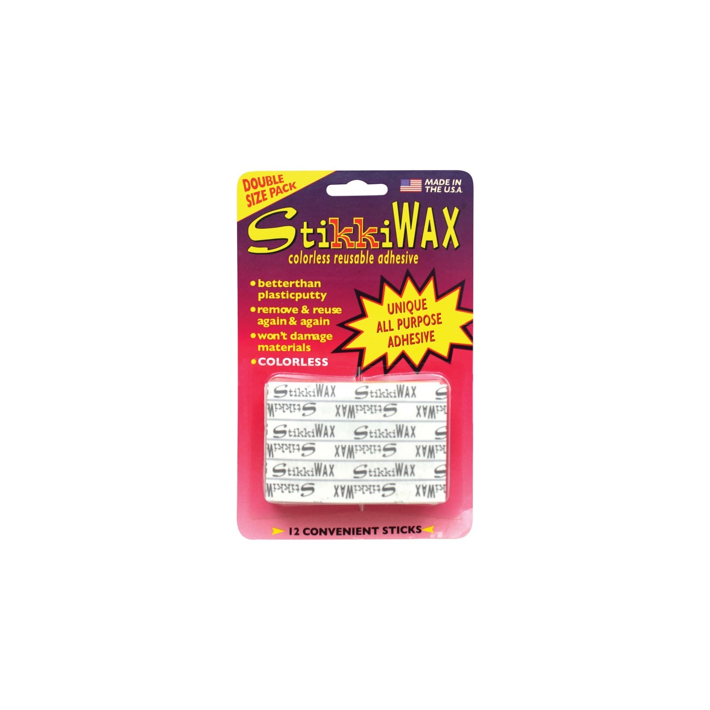StikkiWorks StikkiWAX™ Adhesive Bars/Sticks, Pack of 12