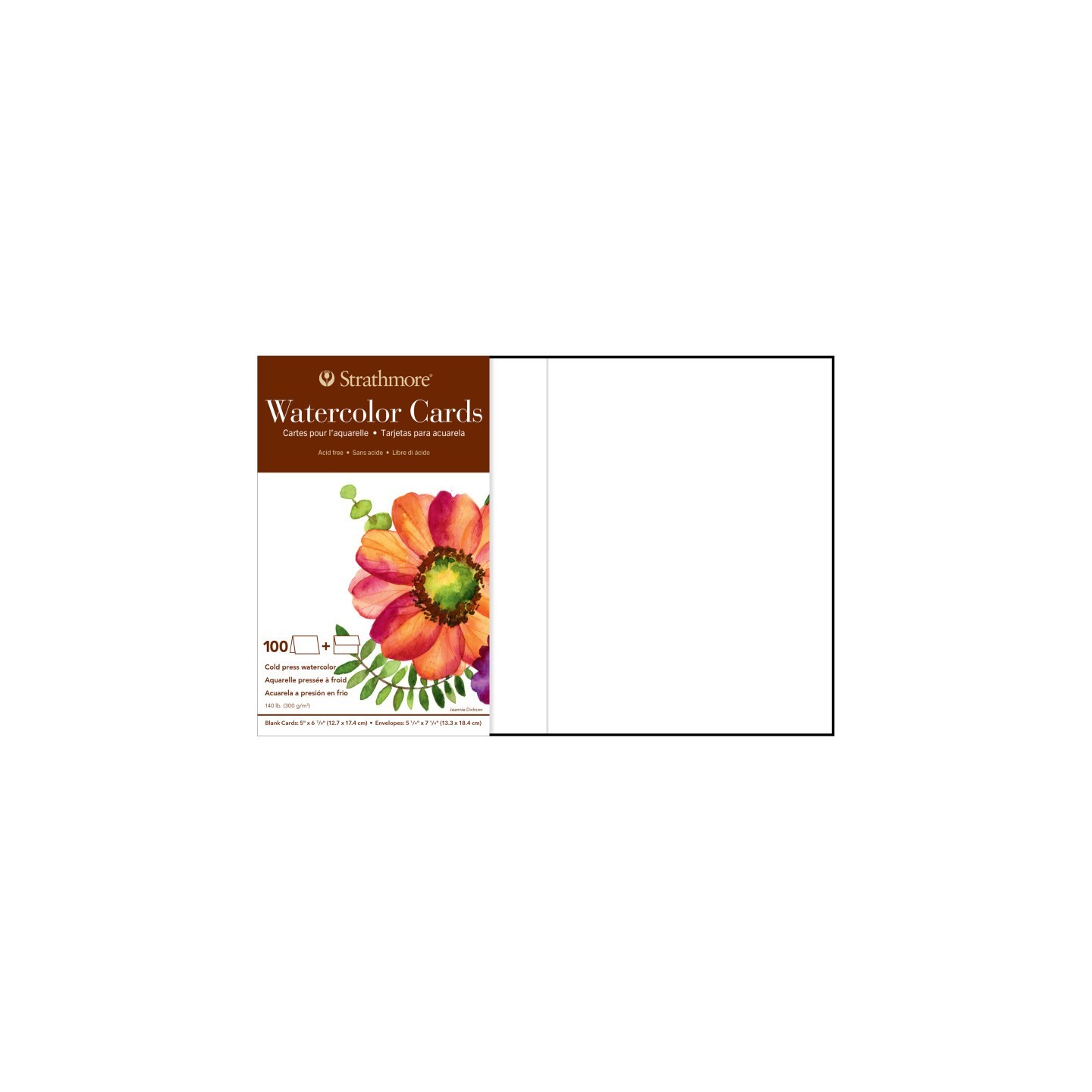 Strathmore 400 Series Watercolor Cards & Envelopes, 5x6.875 inch, 100 Pack