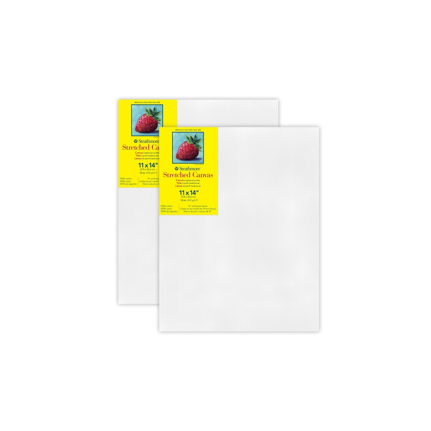 Strathmore 300 Series Traditional Stretched Canvas, 11x14 inch, Pack of 2