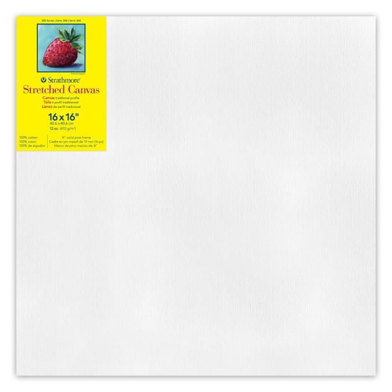 Strathmore 300 Series Traditional Stretched Canvas, 16x16 inch
