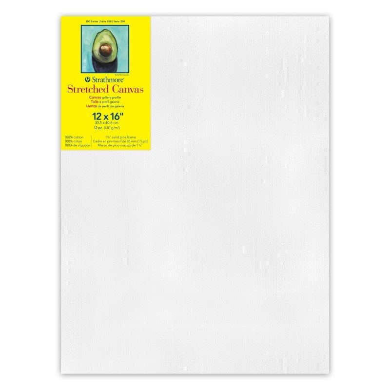 Strathmore 300 Series Gallery Stretched Canvas, 12x16 inch