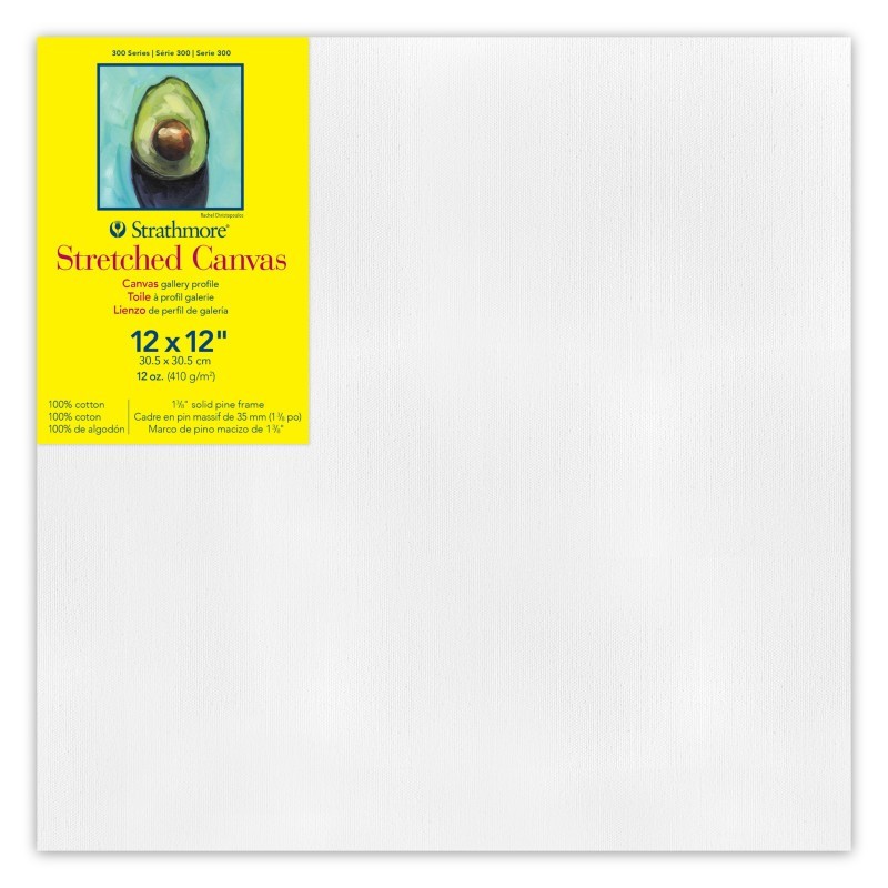 Strathmore 300 Series Gallery Stretched Canvas, 12x12 inch