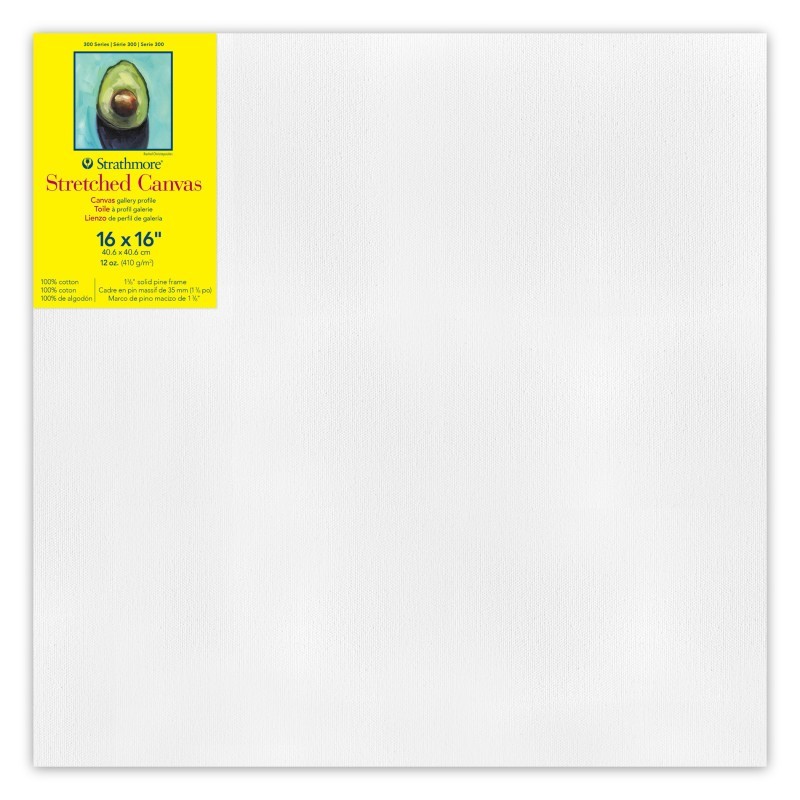Strathmore 300 Series Gallery Stretched Canvas, 16x16 inch