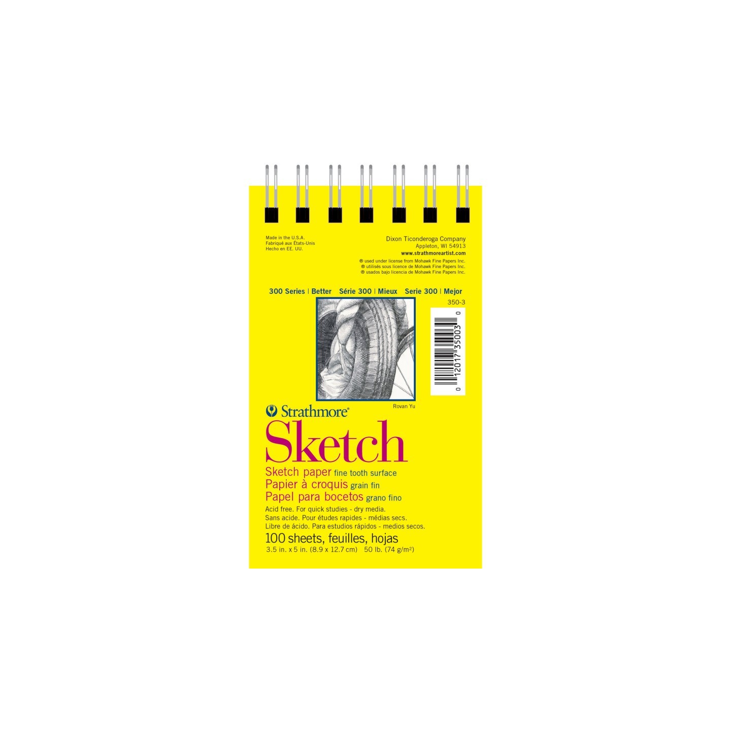 Strathmore 300 Series Sketch Pad, Side Wire Binding, 100 Sheets, 3.5x5 inch
