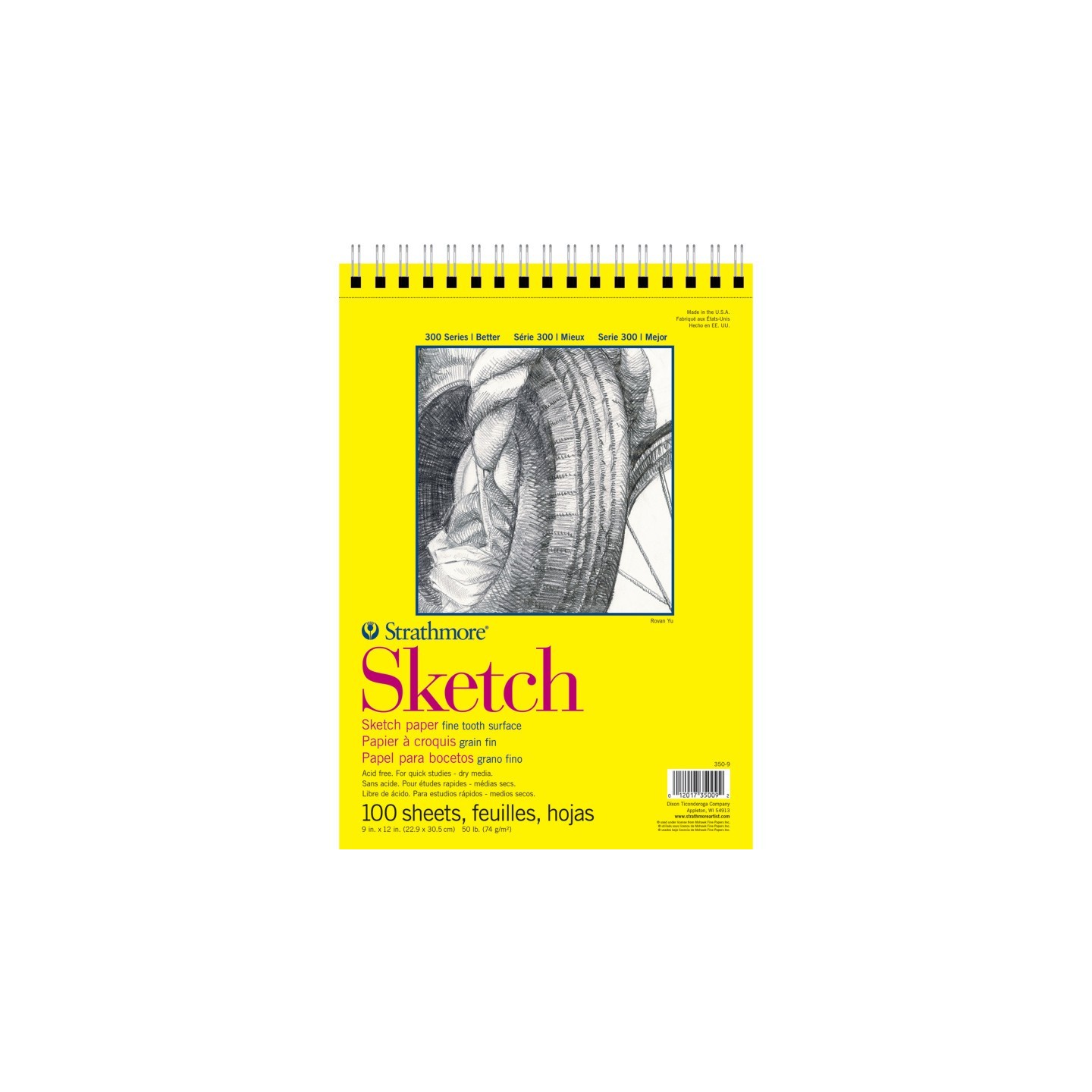 Strathmore 300 Series Sketch Pad, Side Wire Binding, 100 Sheets, 9x12 inch