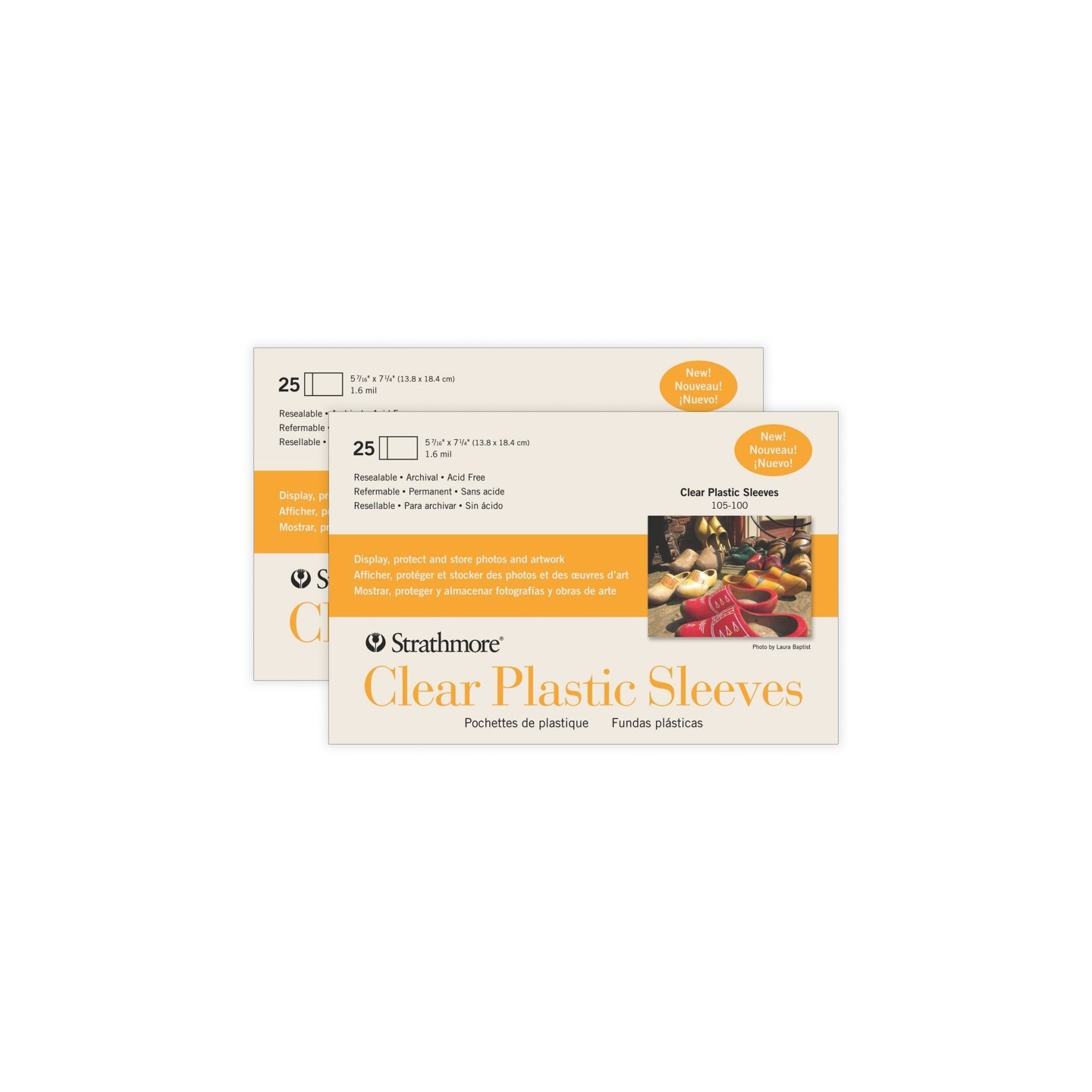 Strathmore Clear Plastic Sleeves, 5-7/16" x 7-1/4", 25 Per Pack, 2 Packs