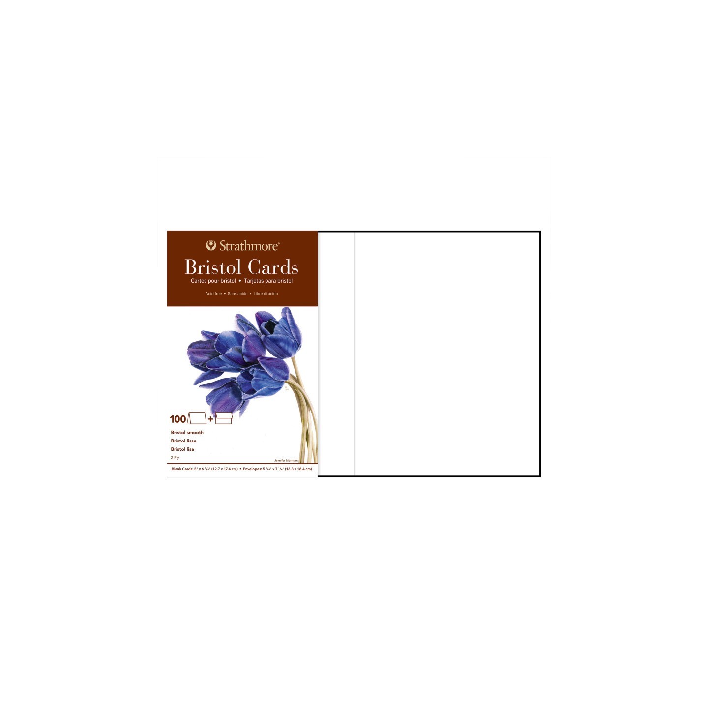 Strathmore 400 Series Bristol Cards & Envelopes, Full Size, 5x6.875 inch, Pack of 100