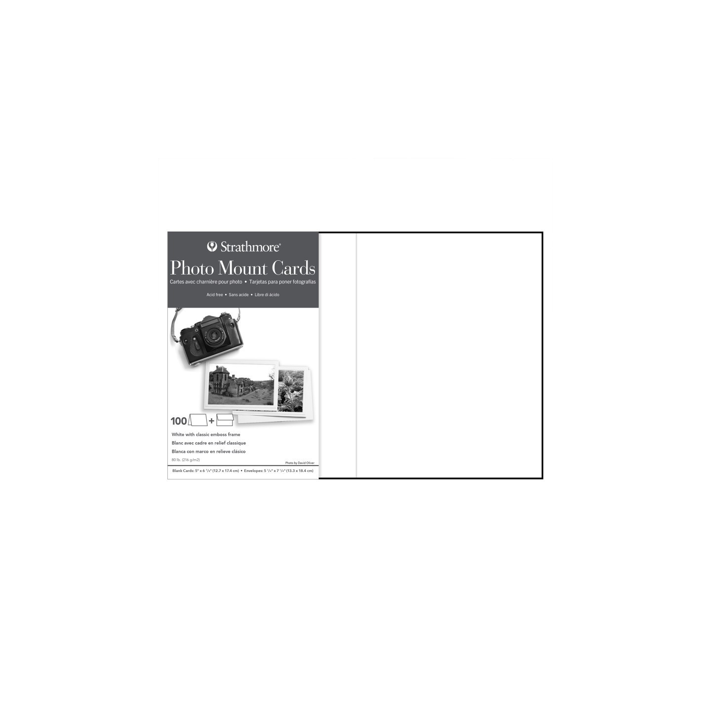 Strathmore Photo Mount Cards & Envelopes, Classic Embossed Border, Full Size, 5x6.875 inch, Pack of 100