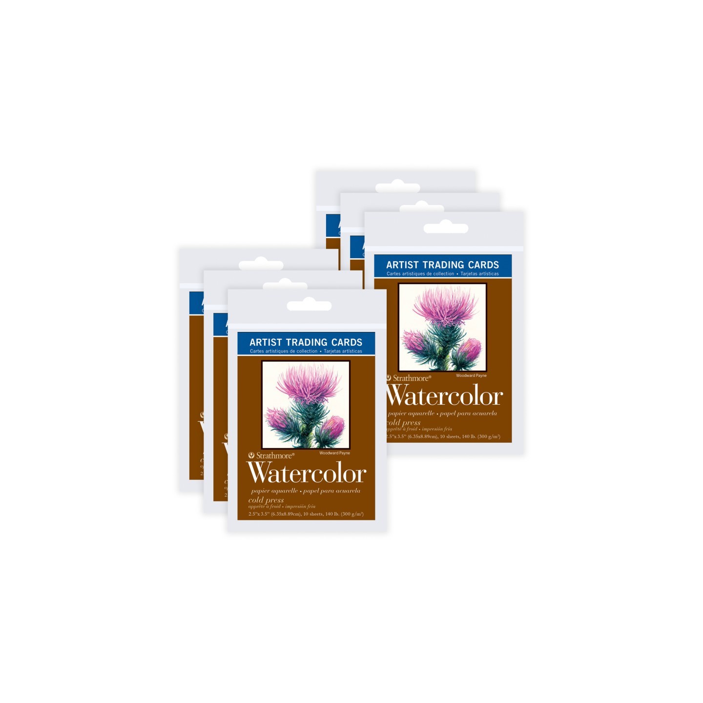 Strathmore 400 Series Artist Trading Cards Watercolor Paper Pack, 2.5x3.5 inch, 10 Sheets Per Pack, 6 Packs