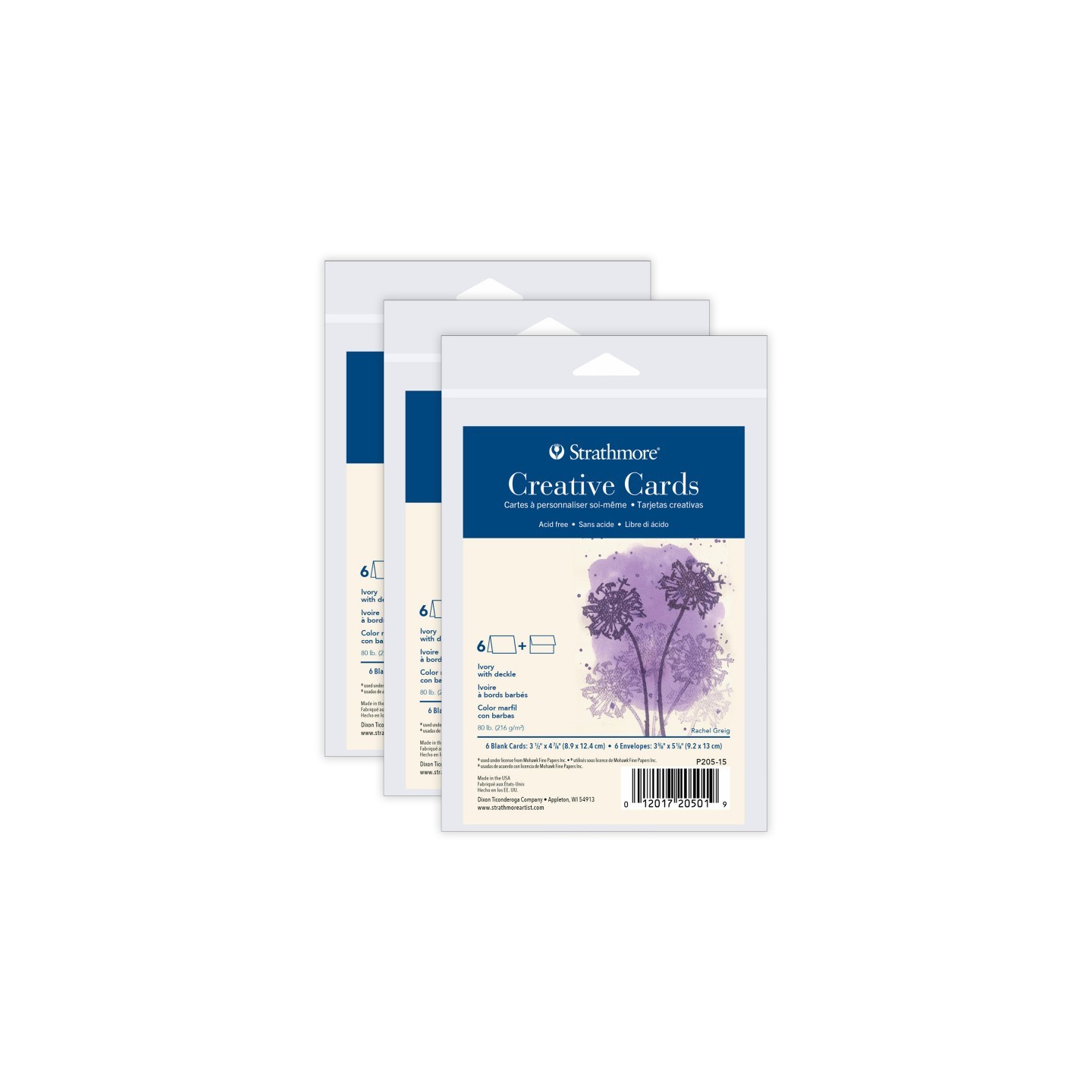 Strathmore Creative Cards & Envelopes, Ivory with Deckle Edge, Anniversary Size, 3.5x4.875 inch, 6 Per Pack, 3 Packs