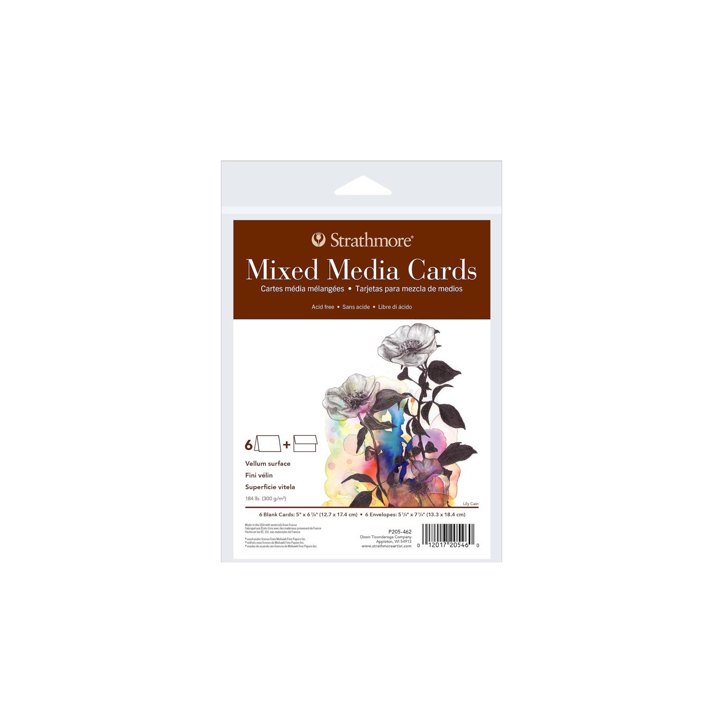 Strathmore 400 Series Mixed Media Cards & Envelopes, Full Size, 5x6.875 inch, 6 Pack