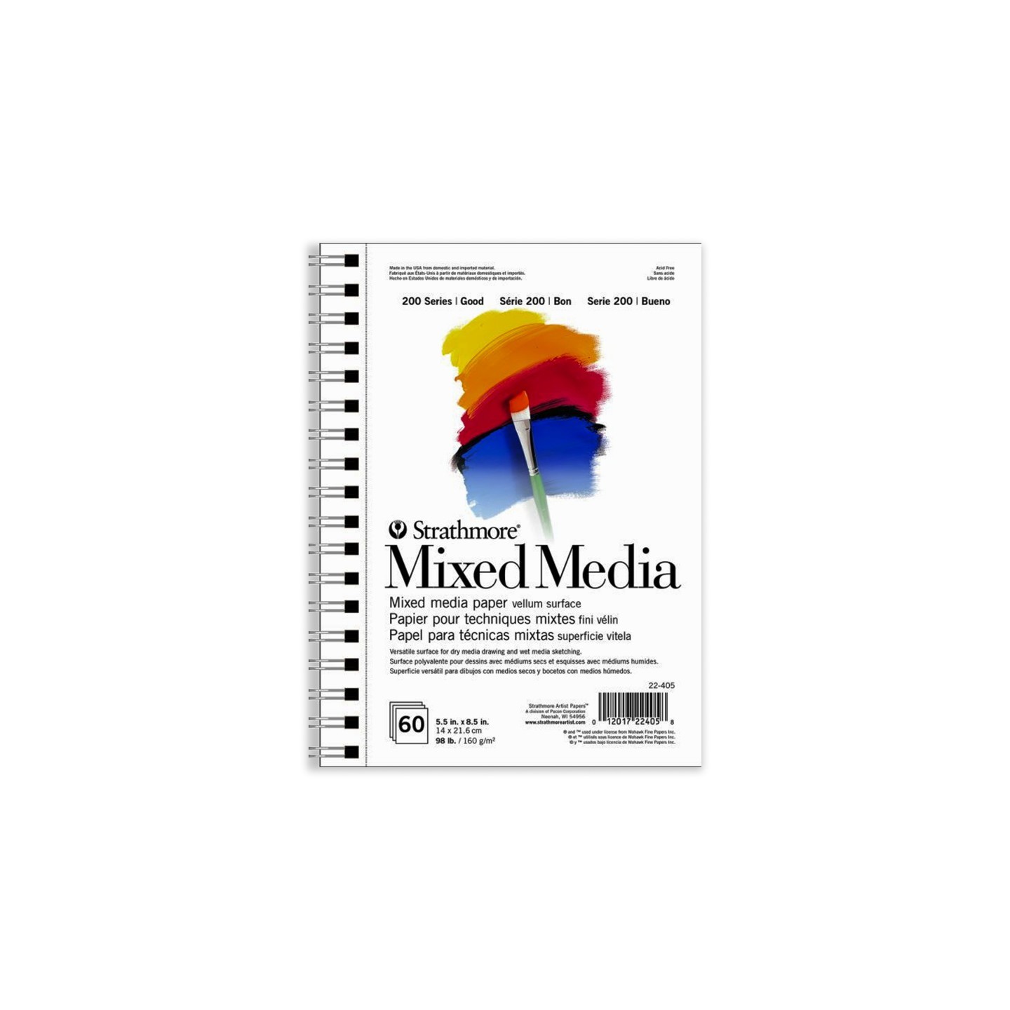 Strathmore 200 Series Mixed Media Pad, 60 Sheet, 5.5x8.5 inch, 1 Count