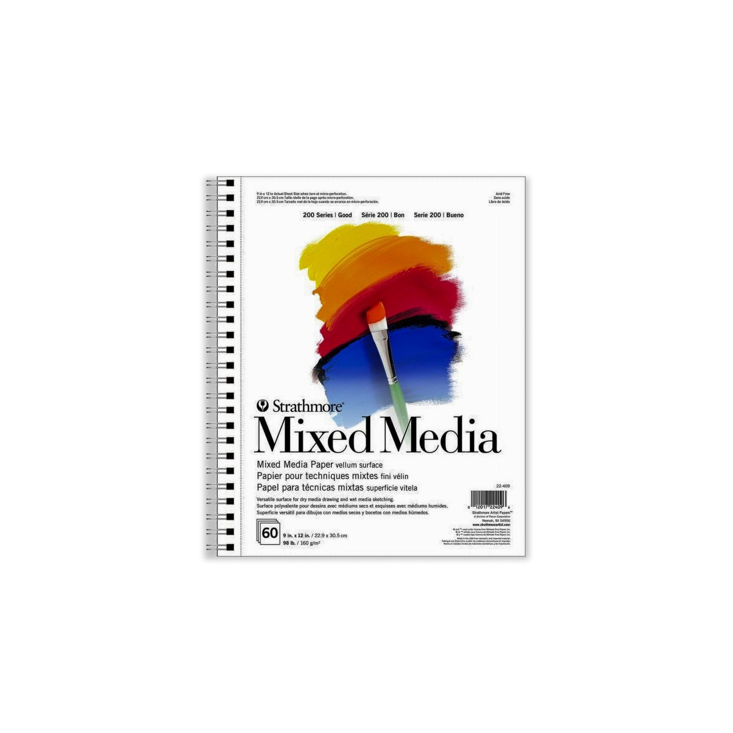 Strathmore 200 Series Mixed Media Pad, 60 Sheet, 9x12 inch, 1 Count