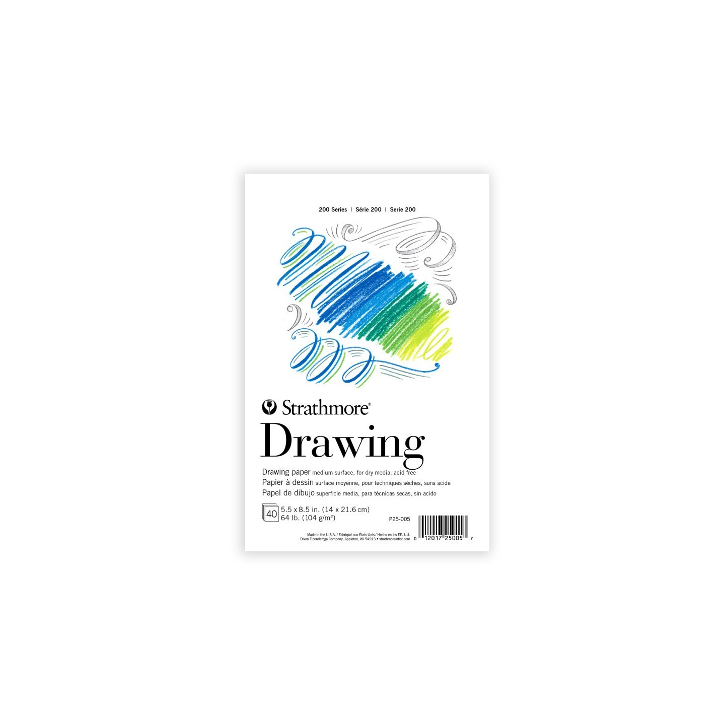 Strathmore 200 Series Drawing Paper Pad, Tape Binding, 40 Sheet, 5.5x8.5 inch, 1 Count