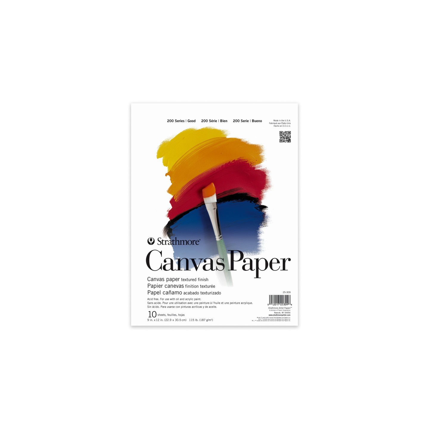 Strathmore 200 Series Canvas Pad, 10 Sheet, 9x12 inch, 1 Count