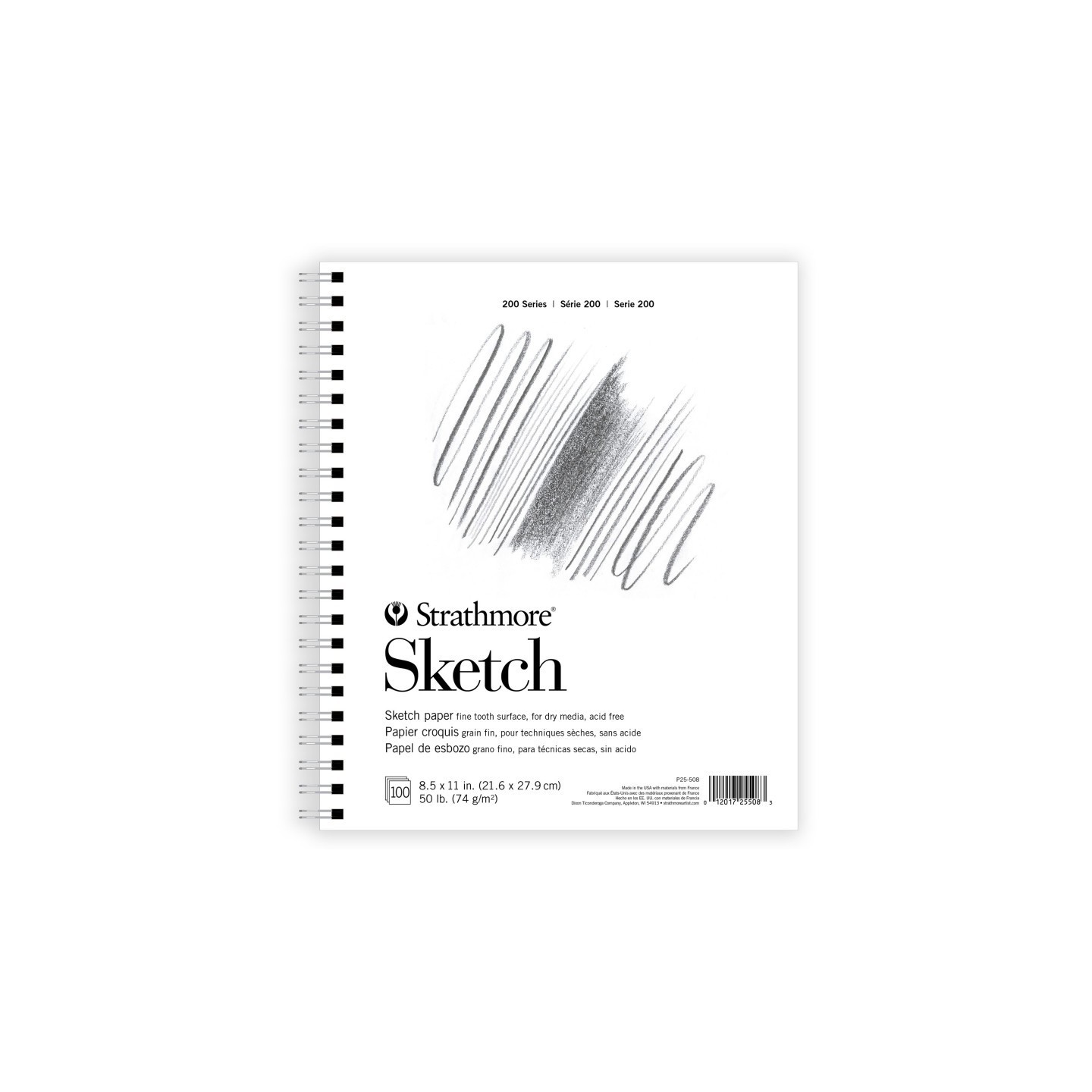 Strathmore 200 Series Sketch Paper Pad, Wire Binding, 100 Sheet, 8.5x11 inch, 1 Count