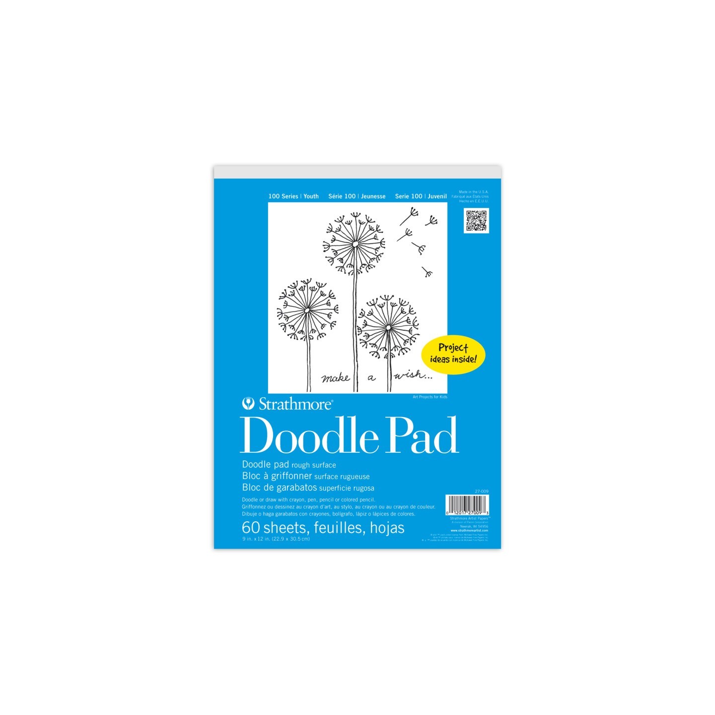 Strathmore 100 Series Doodle Paper Pad, 9x12 in, White, 60 Sheets