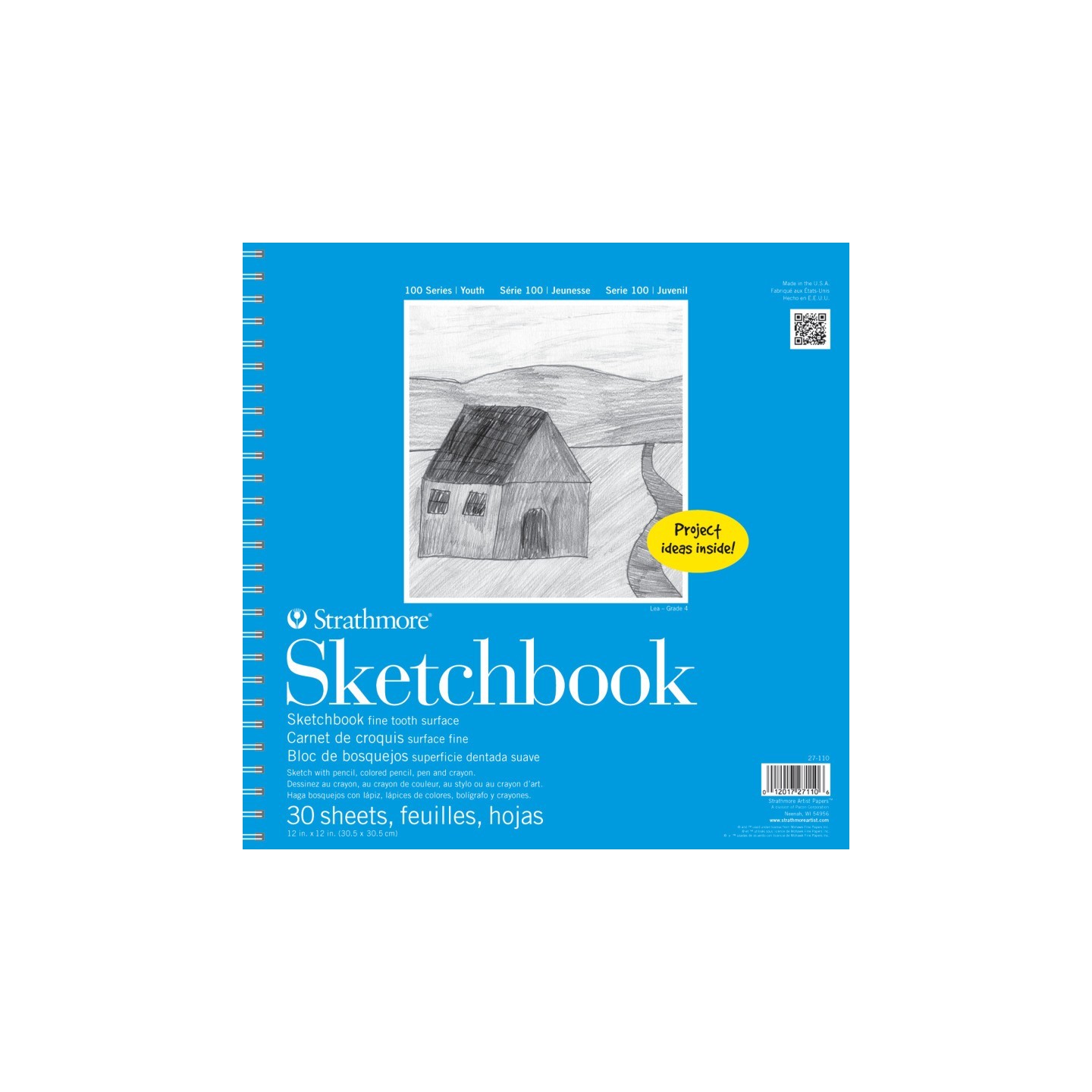 Strathmore 100 Series Sketch Pad, 30 Sheet, 12x12 inch, 1 Count