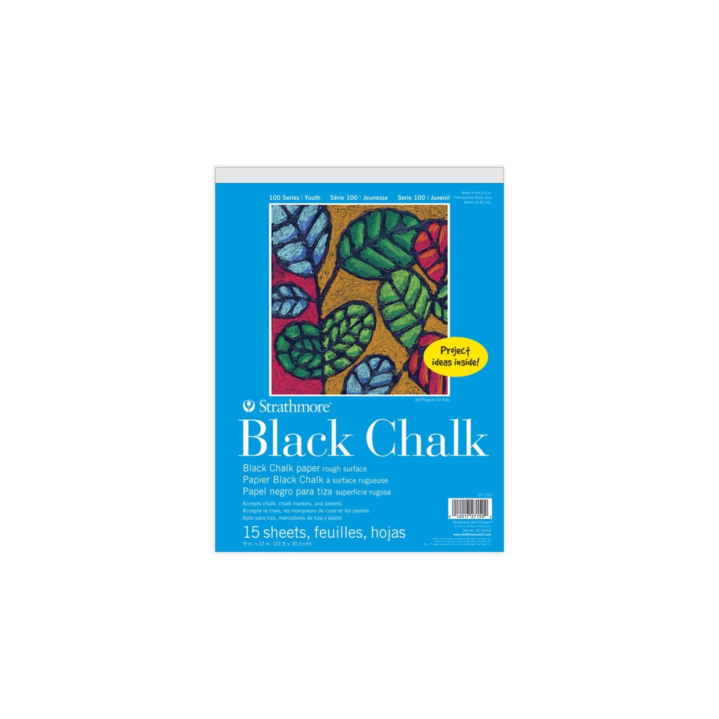Strathmore 100 Series Black Chalk Paper Pad, 9x12 in, 15 Sheets