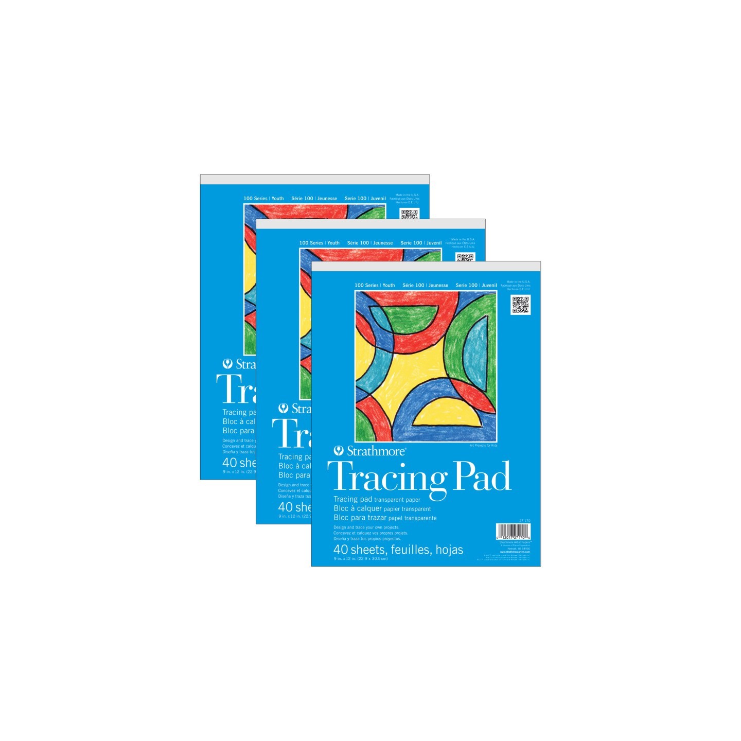 Strathmore 100 Series Tracing Pad, 40 Sheet, 9x12 inch, Pack of 3