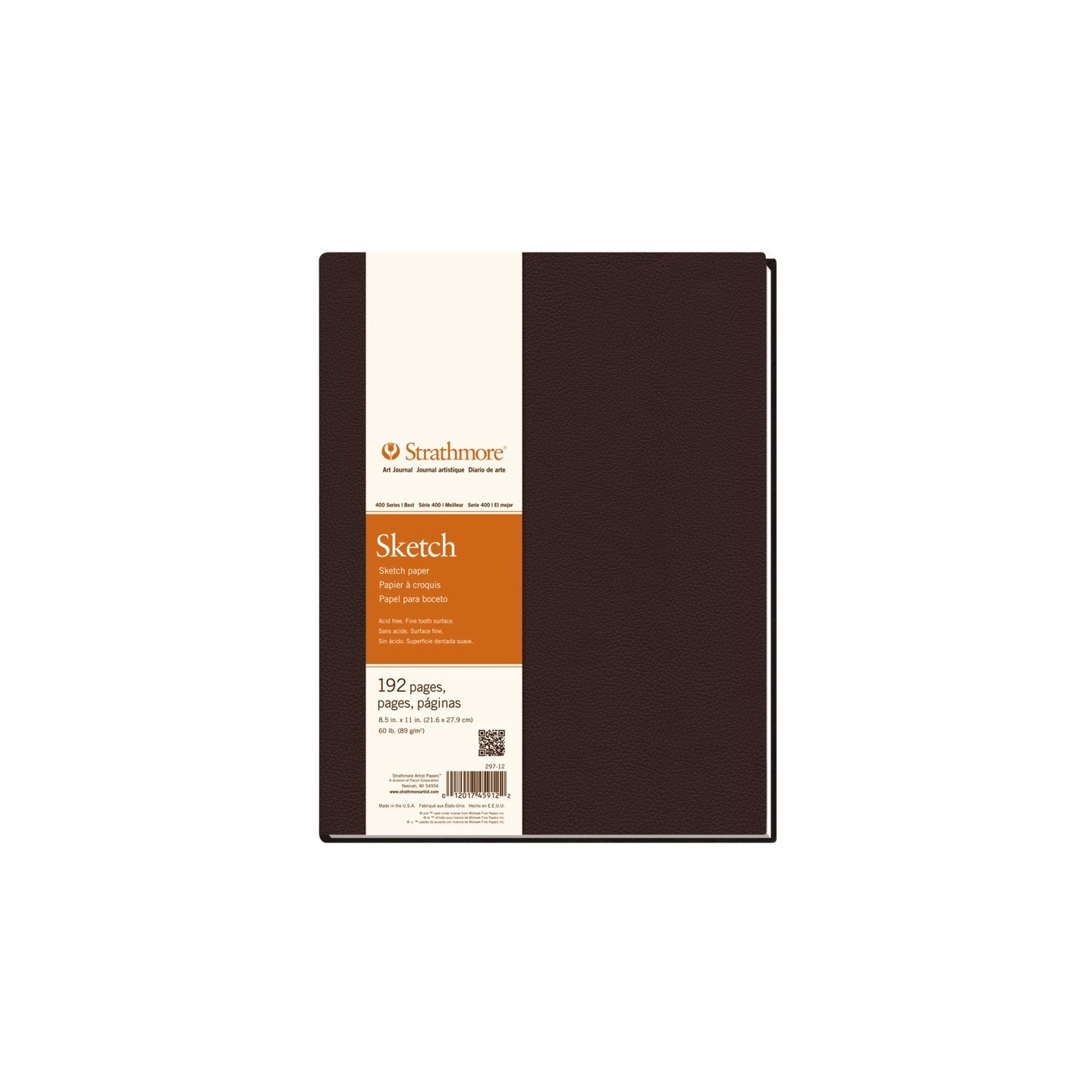 Strathmore 400 Series Art Journal Sketch Paper, Hardbound Binding, 192 Page/96 Sheet, 8.5x11 inch, 1 Count
