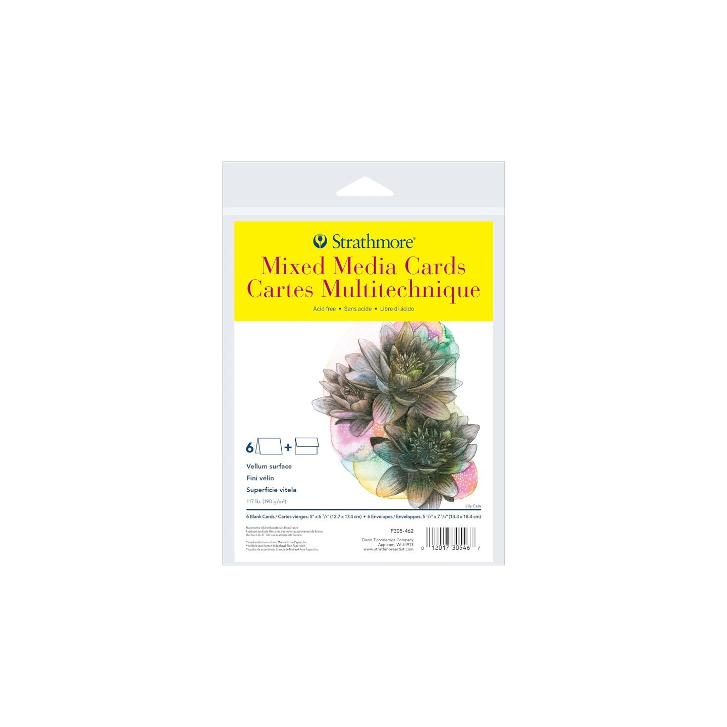 Strathmore 300 Series Mixed Media Cards & Envelopes, Full Size, 5x6.875 inch, 6 Pack