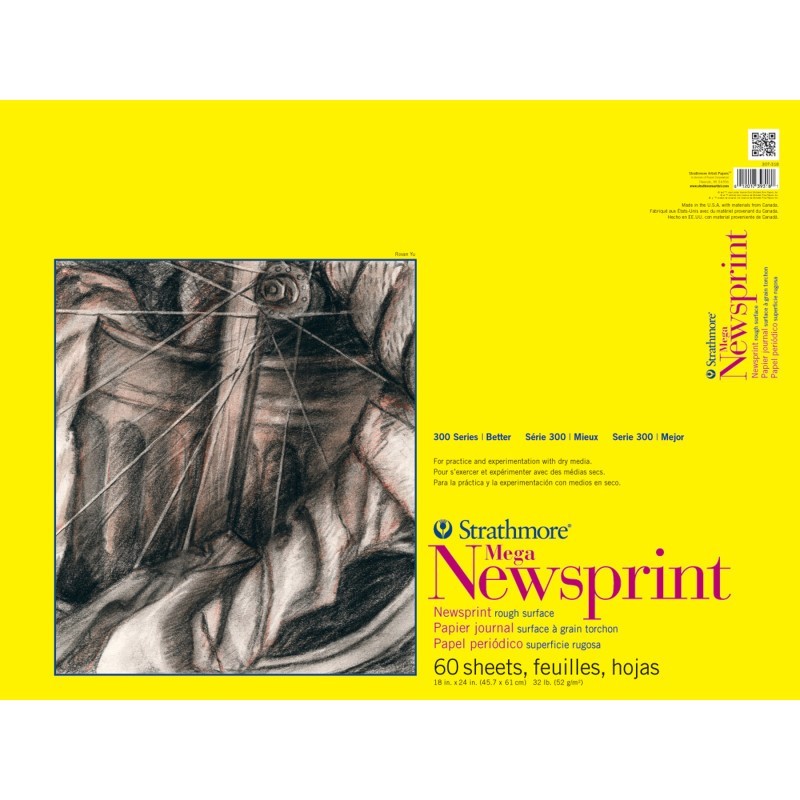 Strathmore 300 Series Newsprint Paper Pad, 18" x 24", 60 Sheets