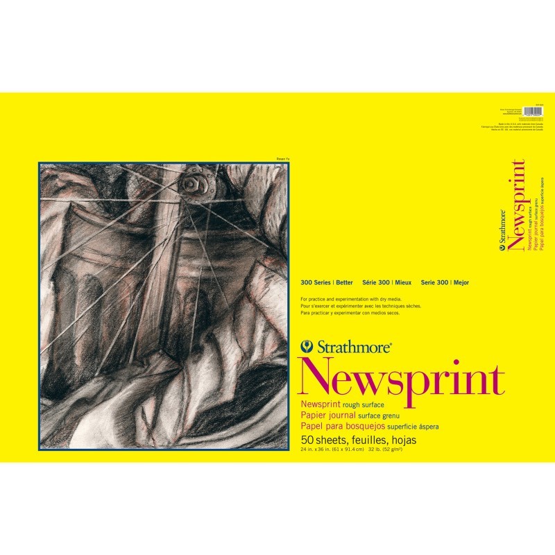 Strathmore 300 Series Newsprint Pad, Tape Binding, 50 Sheet, 24x36 inch, 1 Count