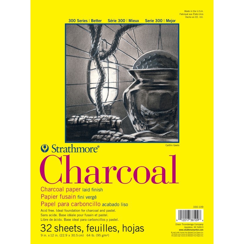 Strathmore 300 Series Charcoal Pad, Glue Binding, 32 Sheet, 9x12 inch, 1 Count