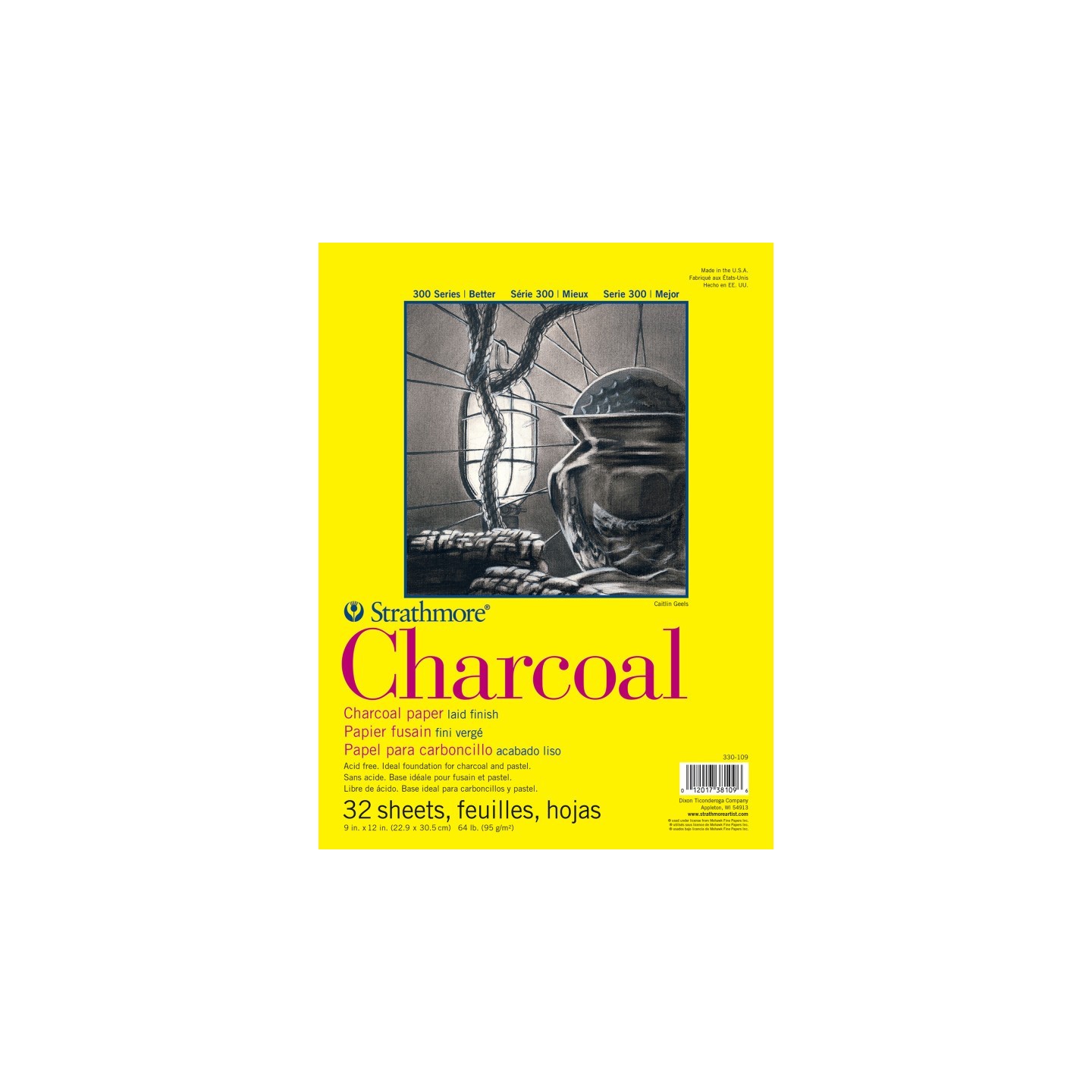 Strathmore 300 Series Charcoal Pad, Glue Binding, 32 Sheet, 9x12 inch, 1 Count