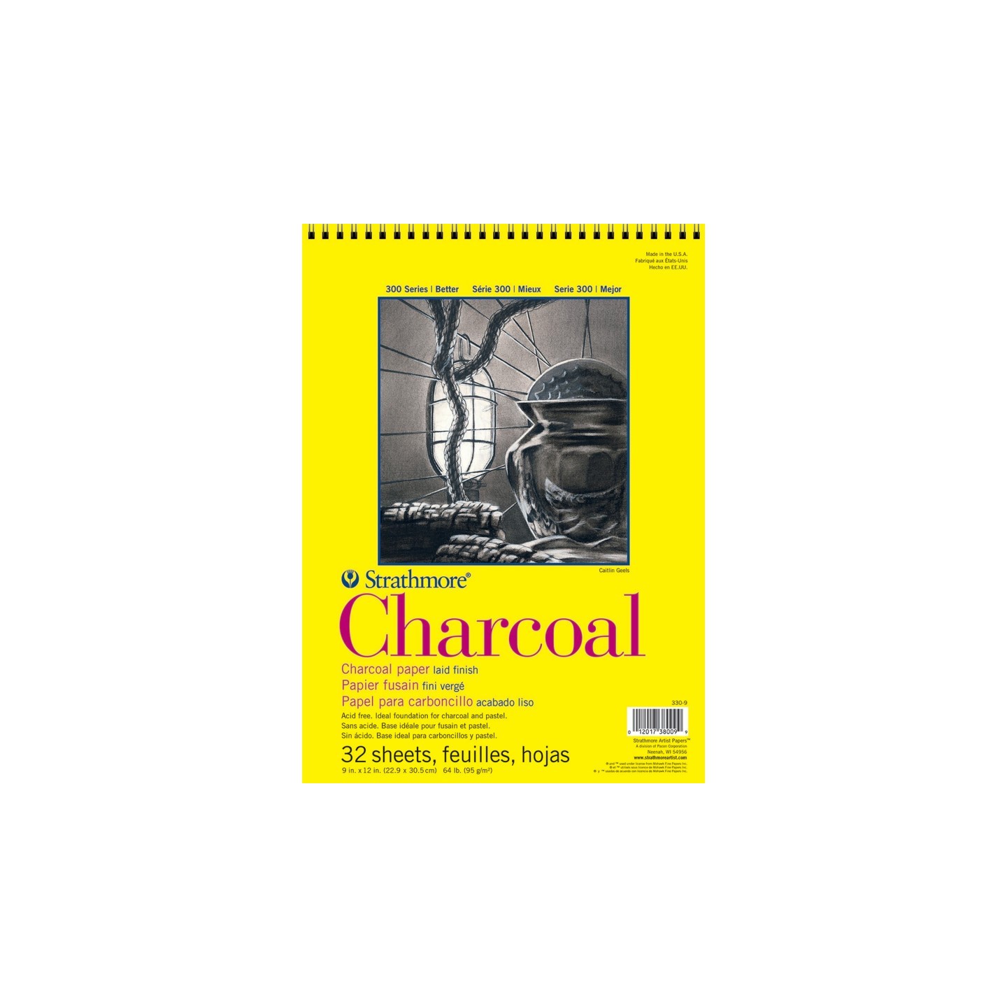 Strathmore 300 Series Charcoal Pad, Top Wire Binding, 32 Sheet, 9x12 inch, 1 Count