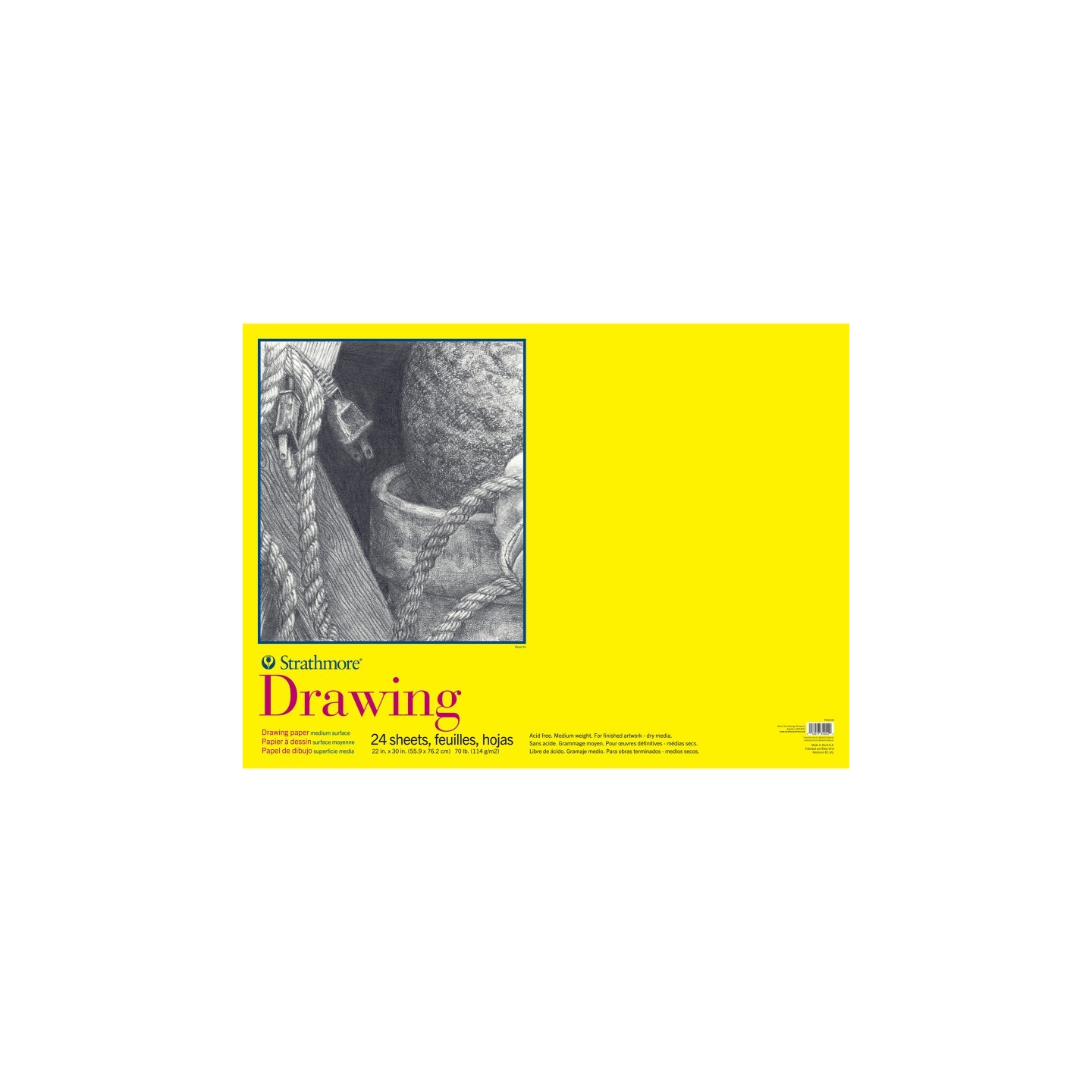Strathmore 300 Series Drawing Paper Pad, Tape Binding, 24 Sheet, 22x30 inch, 1 Count