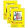 Strathmore 300 Series Watercolor Pad, Cold Pressed, Tape Binding, 12 Sheet, 11x15 inch, Pack of 3