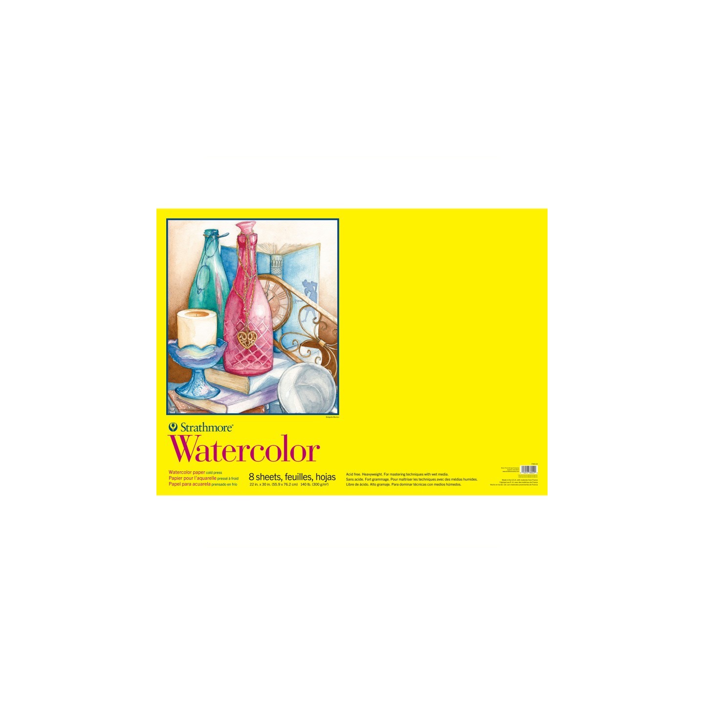 Strathmore 300 Series Watercolor Paper Pad, Wire Binding, 8 Sheet, 22x30 inch, 1 Count