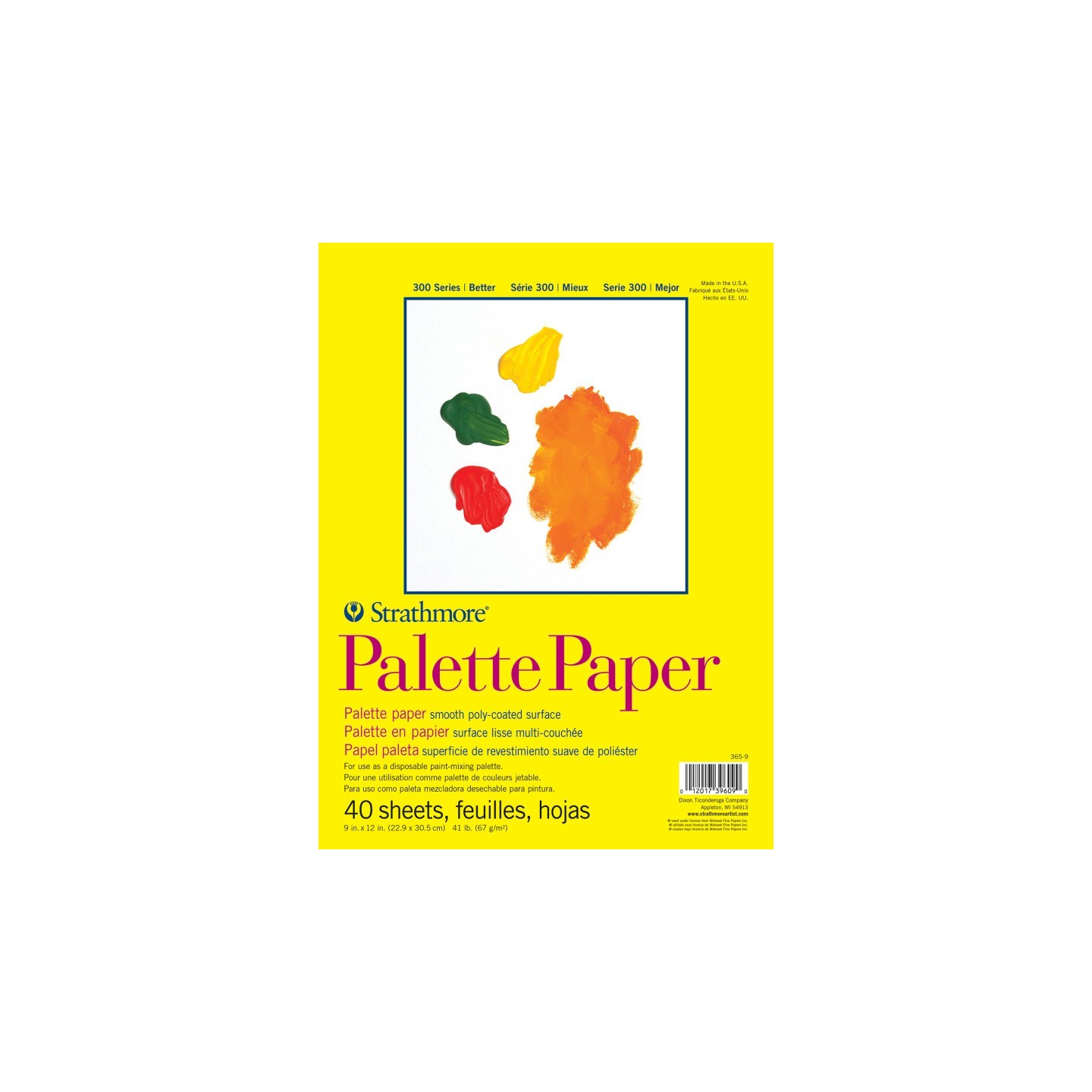Strathmore 300 Series Palette Pad, Tape Binding, 40 Sheet, 9x12 inch, 1 Count