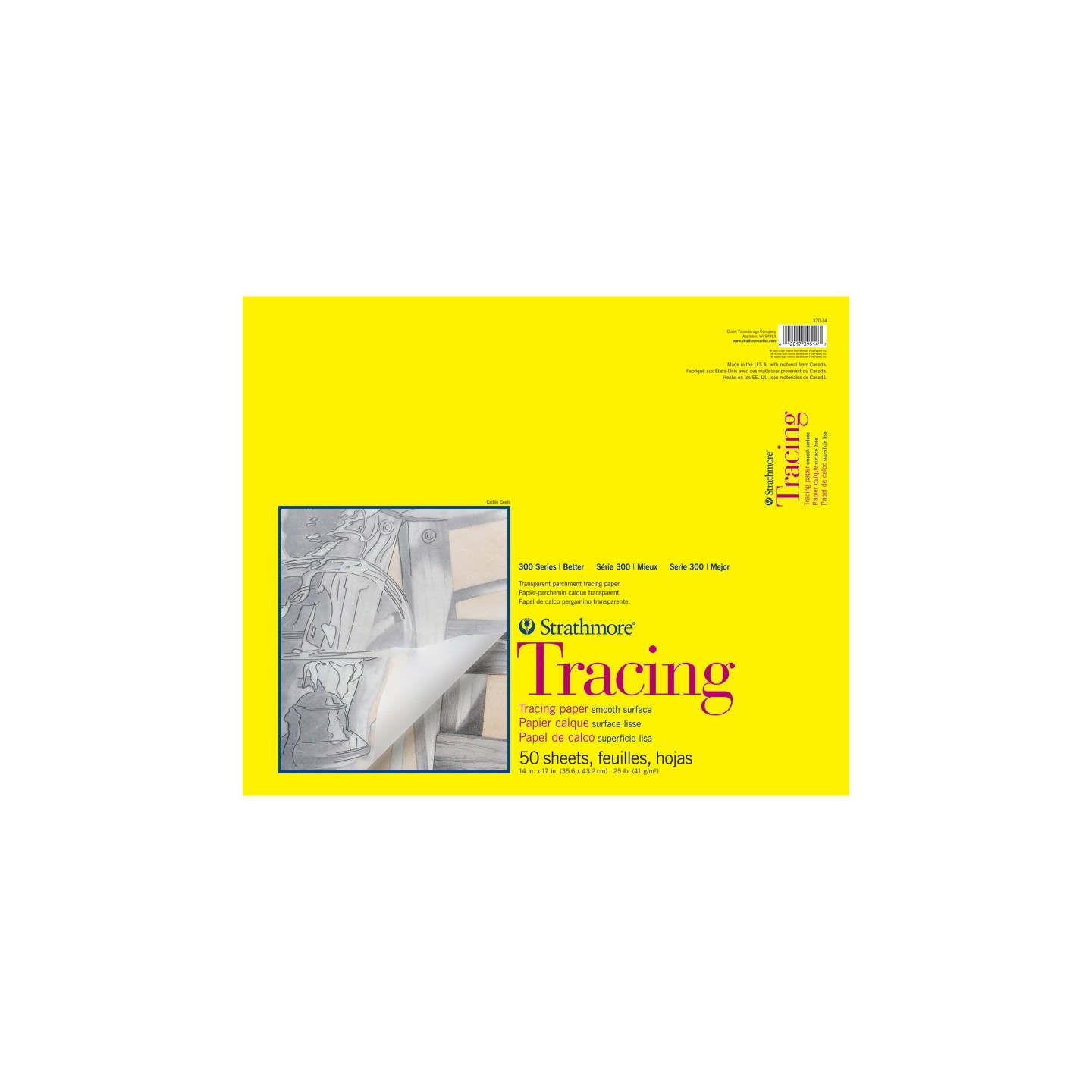 Strathmore 300 Series Tracing Pad, Tape Binding, 50 Sheet, 14x17 inch, 1 Count