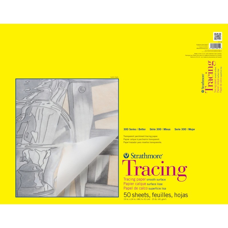 Strathmore 300 Series Tracing Pad, Tape Binding, 50 Sheet, 19x24 inch, 1 Count