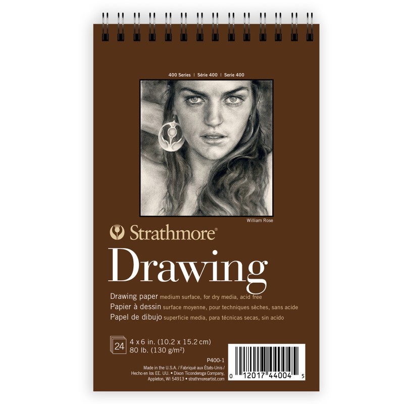 Strathmore 400 Series Drawing Paper Pad, Top Wire Binding, 24 Sheet, 4x6 inch, 1 Count