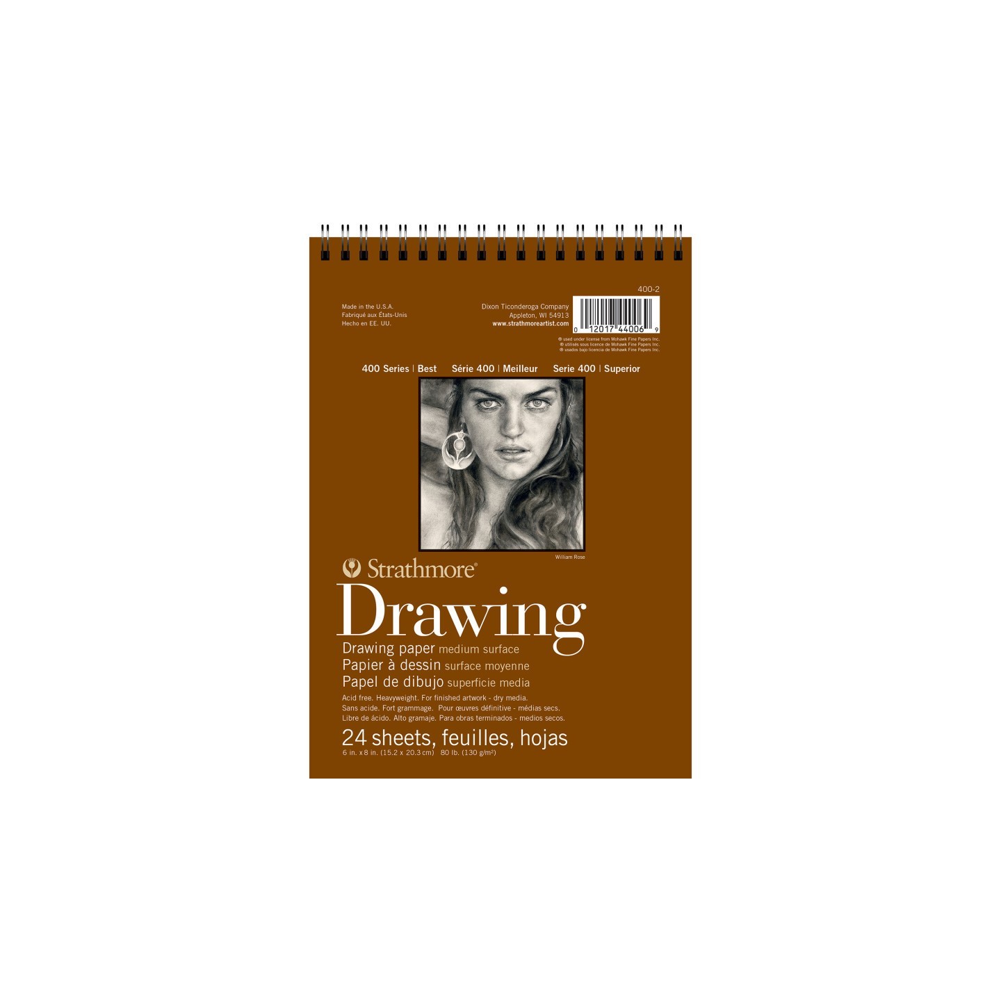 Strathmore 400 Series Drawing Pad, Smooth Finish, Wire Binding, 24 Sheet, 6x8 inch, 1 Count