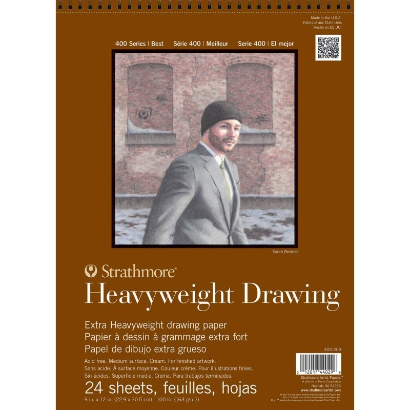 Strathmore 400 Series Drawing Paper Pad, Heavyweight, Top Wire Binding, 24 Sheet, 9x12 inch, 1 Count