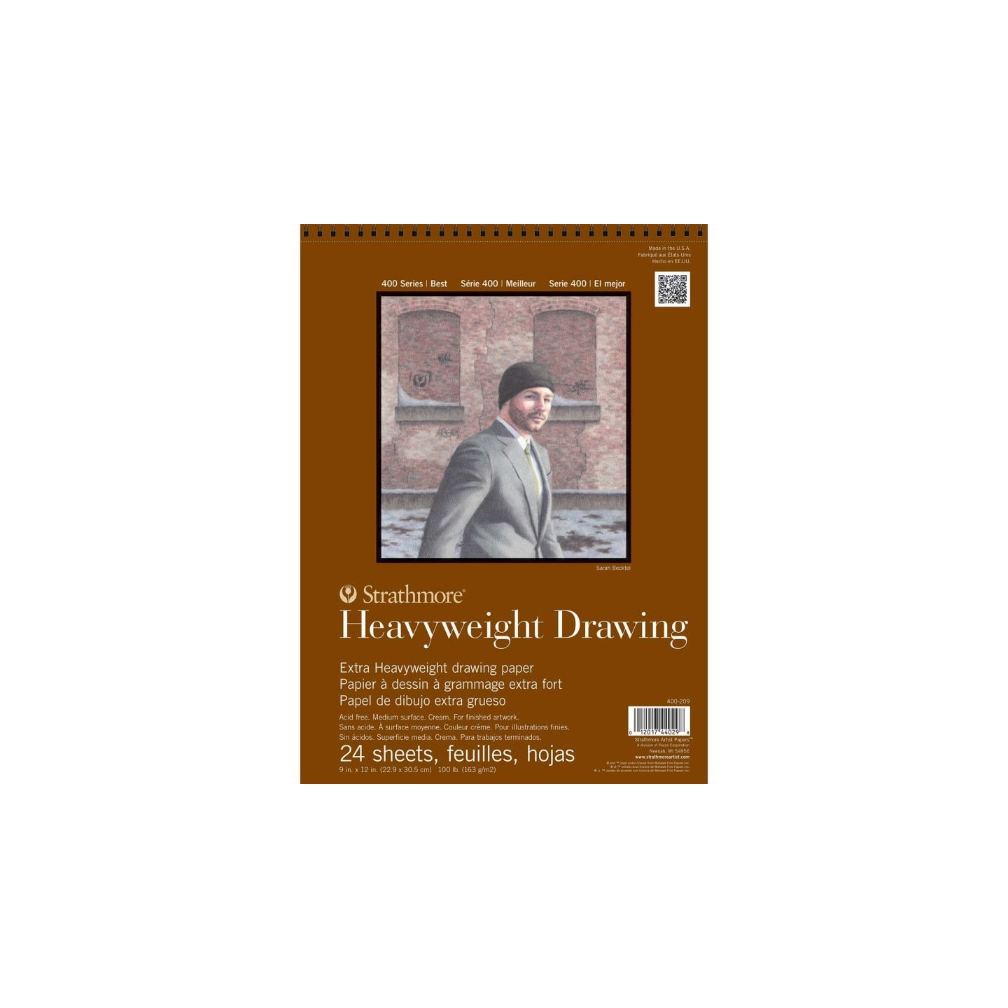 Strathmore 400 Series Drawing Paper Pad, Heavyweight, Top Wire Binding, 24 Sheet, 9x12 inch, 1 Count