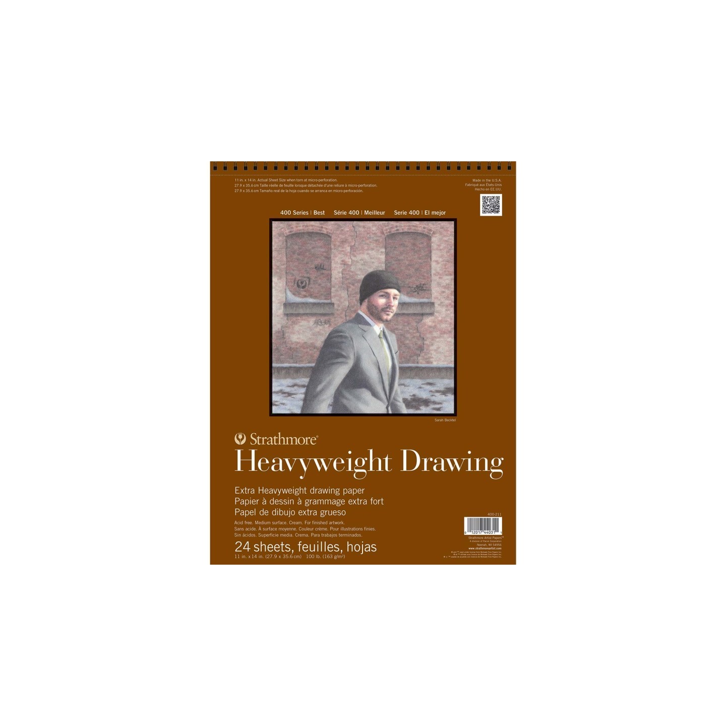 Strathmore 400 Series Drawing Paper Pad, Heavyweight, Top Wire Binding, 24 Sheet, 11x14 inch, 1 Count