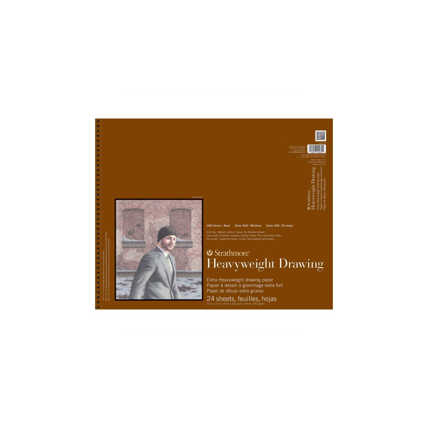 Strathmore 400 Series Drawing Paper Pad, Heavyweight, Top Wire Binding, 24 Sheet, 14x17 inch, 1 Count