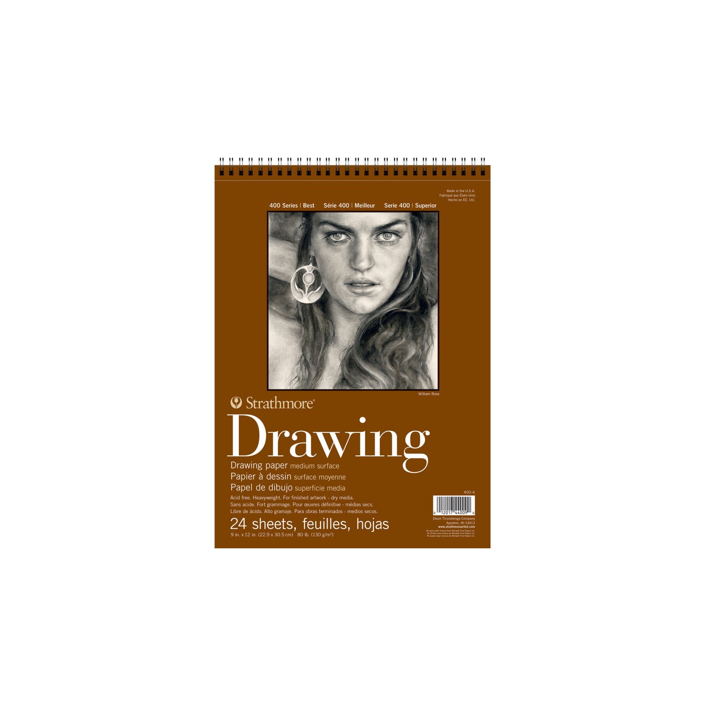 Strathmore 400 Series Drawing Pad, Smooth Finish, Wire Binding, 24 Sheet, 9x12 inch, 1 Count