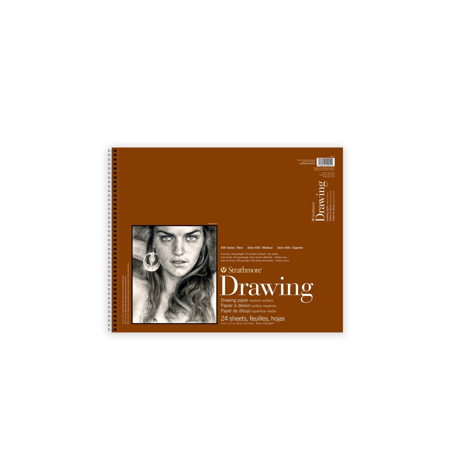 Strathmore 400 Series Drawing Paper Pad, Top Wire Binding, 24 Sheet, 14x17 inch, 1 Count