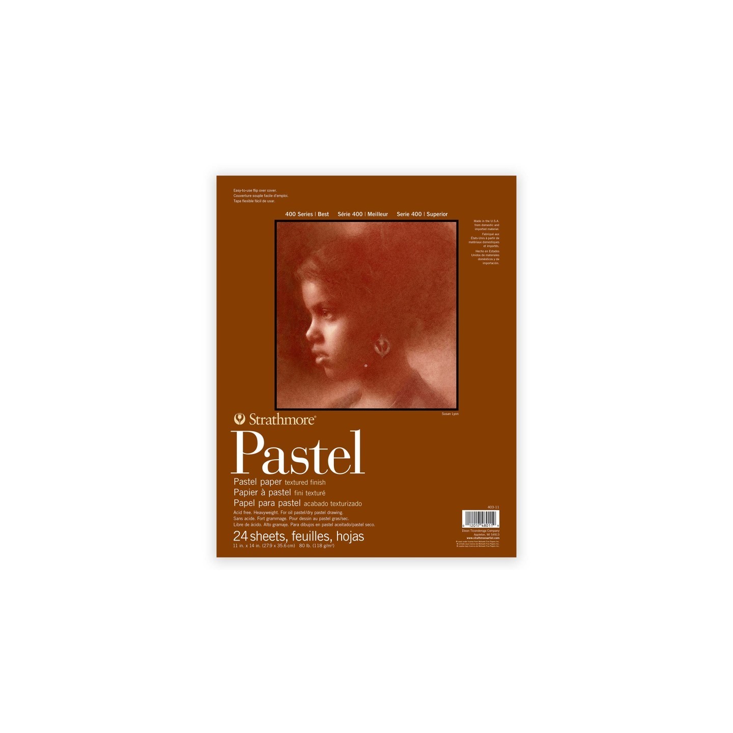 Strathmore 400 Series Pastel Paper Pad, Glue Binding, 24 Sheet, 11x14 inch, 1 Count