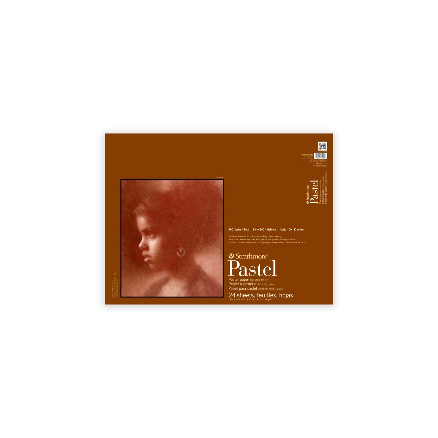 Strathmore 400 Series Pastel Paper Pad, Glue Binding, 24 Sheet, 18x24 inch, 1 Count